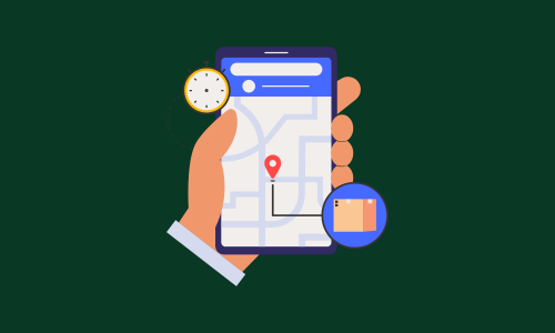 Mobile device showing tracking map